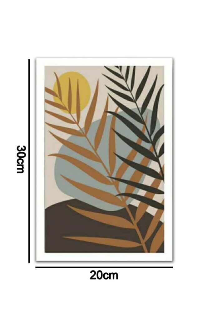 Hiasan dinding abstrak daun coklat 01