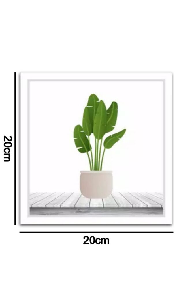 Hiasan dinding tropical pot persegi 02