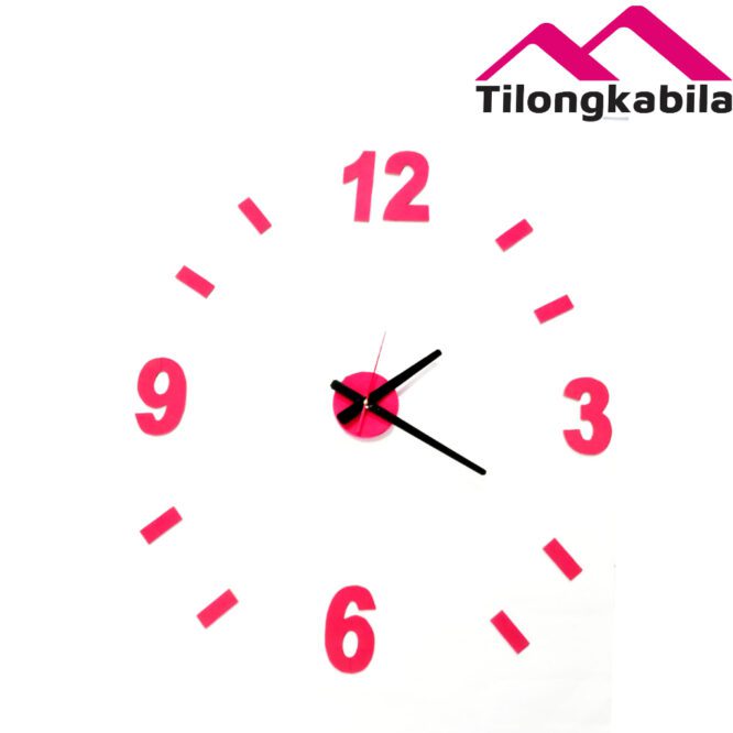 JAM DINDING 3D ANGKA MERAH