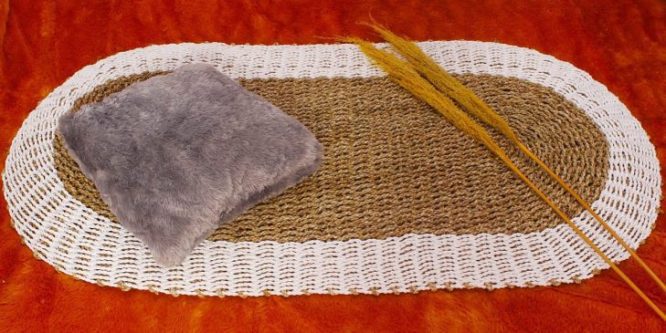 Karpet rug seagrass putih natural 01