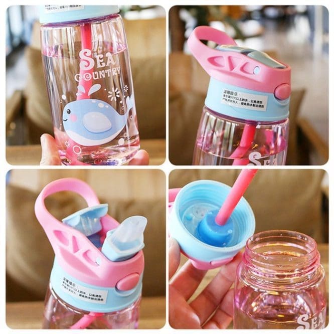 Botol Minum Anak Plastik BPA Free Dengan Sedotan 480ml