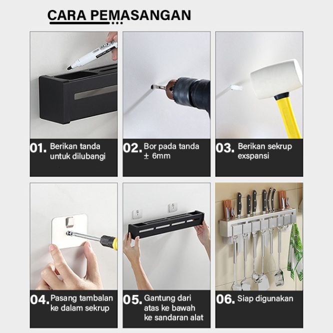 Rak gantung pisau stainless steel3