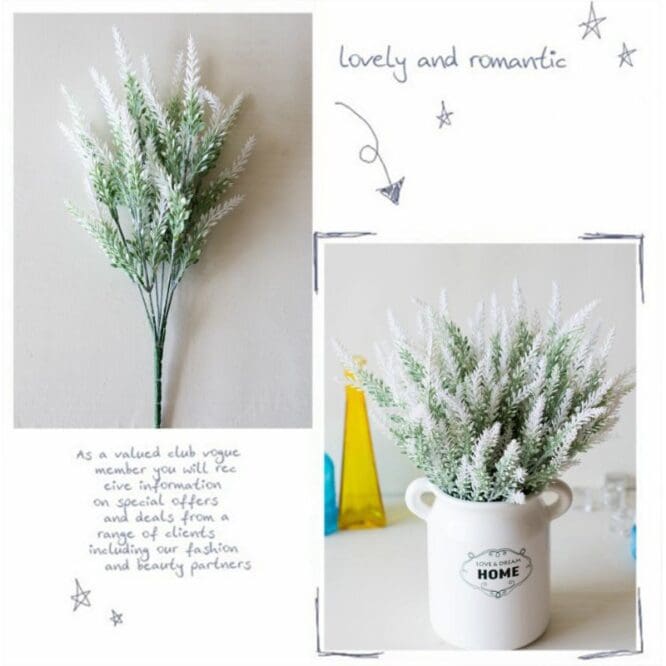 Bunga Lavender plastik putih