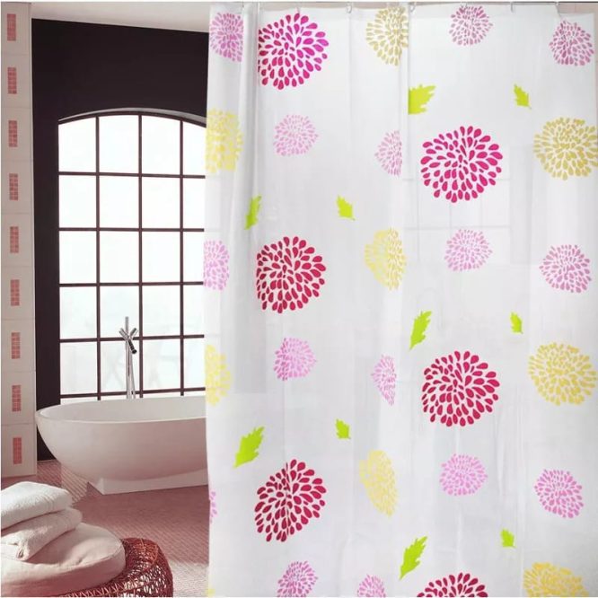 Tirai kamar mandi motif flower 02