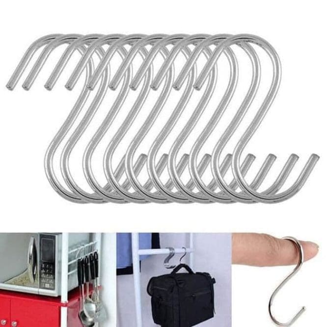 Cantolan Gantungan Hook Stainless Steel Serbaguna Model S Isi 5