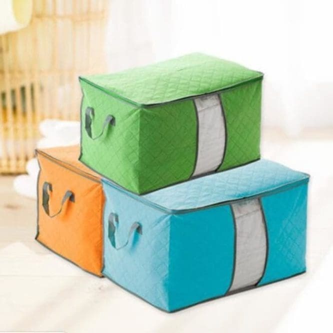 Box Tempat Penyimpanan Pakaian Sprei dan Selimut Anti Bau dan Lembab Tanpa Besi Penyangga Dimensi 60x42x36cm