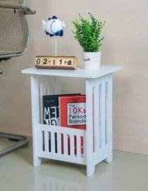 Meja Sudut Serbaguna M554 Bahan Kayu WPC Size 36x24x50cm (Perlu Dirakit)