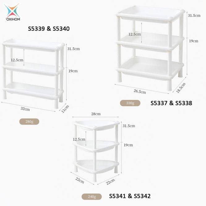 Rak dapur plastik putih 2 susun1