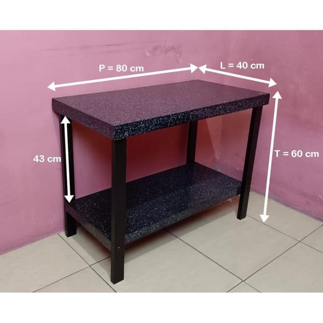 Meja Kompor Gas 2 Tungku Serbaguna 2 Tingkat Size 80x40x60cm