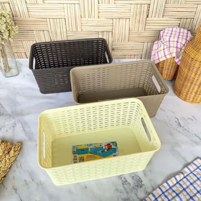 Keranjang Kotak Penyimpanan Serbaguna 28 x 17 x 11 Random 2
