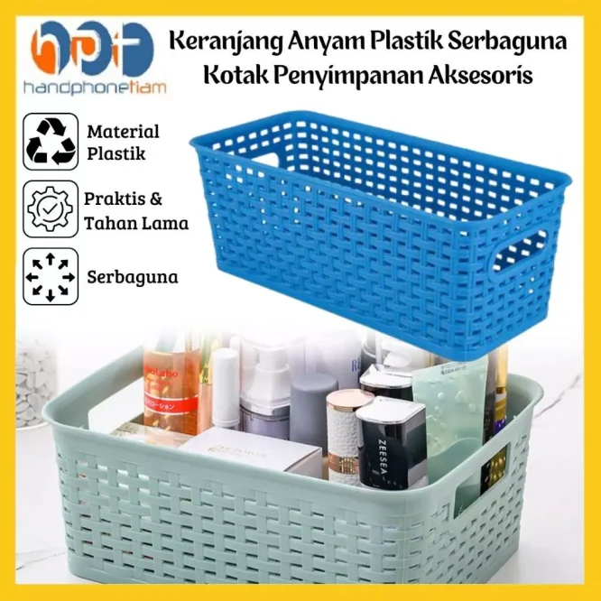 Keranjang Kotak Penyimpanan Serbaguna 28 x 17 x 11 Random 4