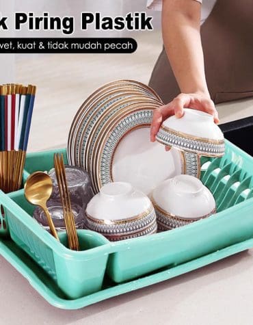Rak Piring Plastik TSO + Tatakan Penampung Air