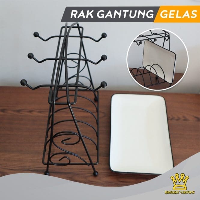 Rak Gantung Gelas Cangkir Tempat Piring Minimalis Elsa