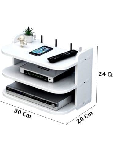 Rak Tempat Wifi Router Set Top Box DVD Modem 3 Susun Vintage M1024
