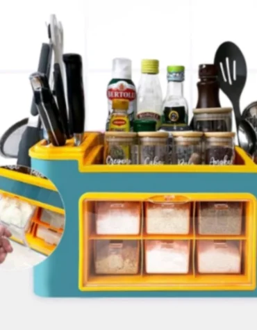 Rak Bumbu Dapur Crown All In Dengan 6 Laci + Tempat Pisau