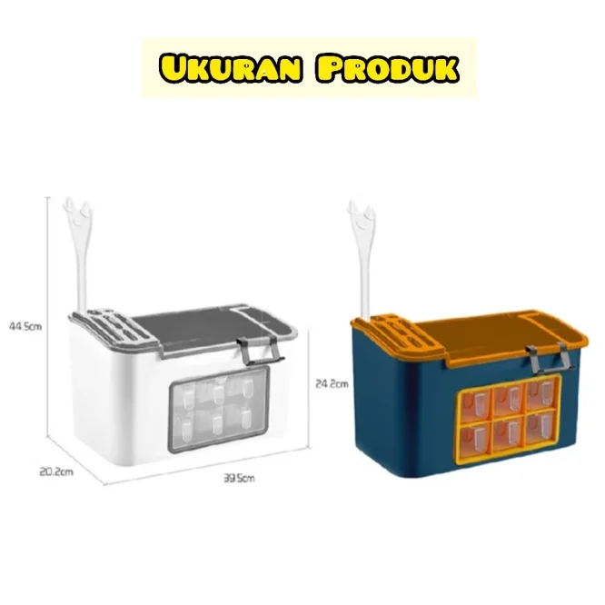 Rak Bumbu Dapur Crown All In Dengan 6 Laci + Tempat Pisau