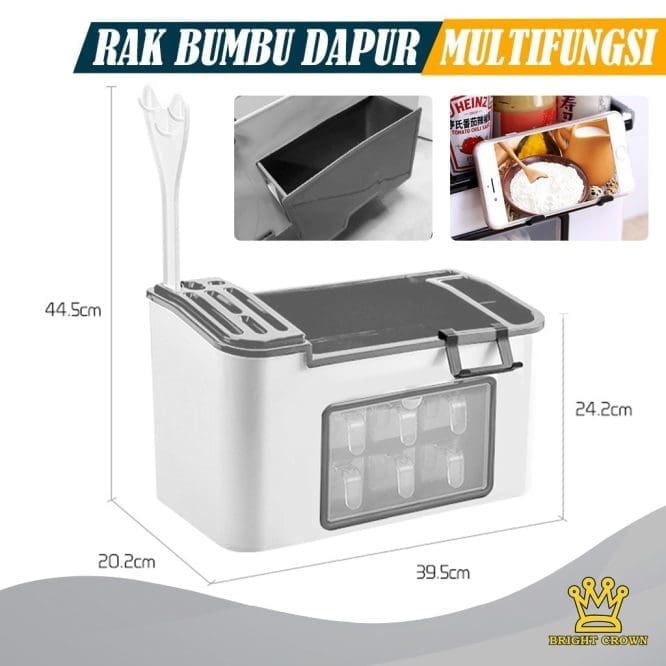 Rak Bumbu Dapur Crown All In Dengan 6 Laci + Tempat Pisau