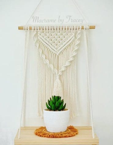 Rak Dinding Gantung Macrame Shelf Hanging T20 Size 14×20cm